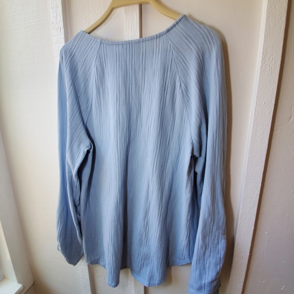 Lucky Brand Light Blue Peasant Blouse Boho - Picture 8 of 11